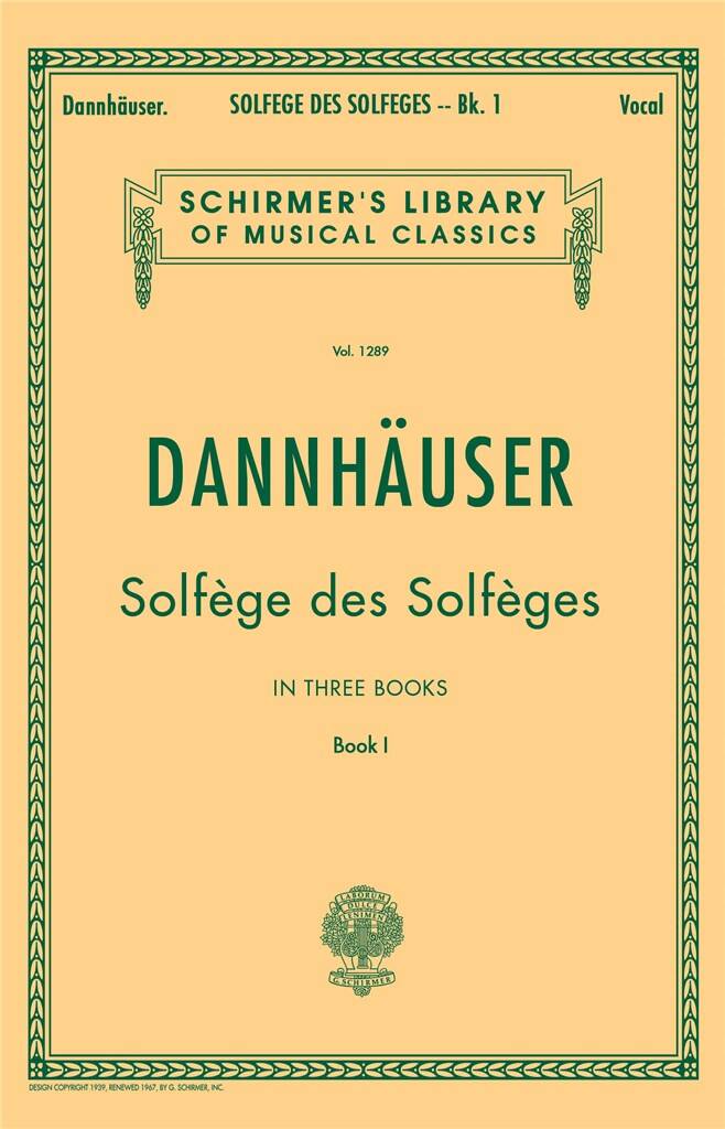 Dannhauser Solfege Des Solfeges Book 1 Sheet Music Songbook