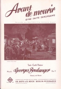 Boulanger Avant De Mourir/eine Saite Zersprang Sheet Music Songbook