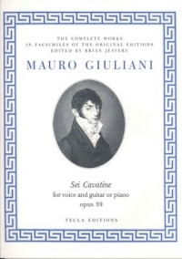Giuliani Cavatine (6) Op39 Voice & Guitar Or Piano Sheet Music Songbook