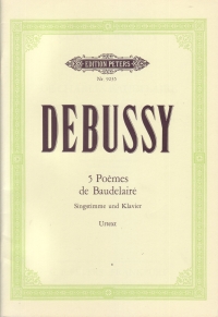 Debussy 5 Poemes De Baudelaire Fr/ger Voice&piano Sheet Music Songbook