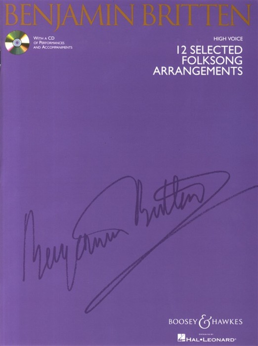 Britten 12 Selected Folksong Arrangements High Sheet Music Songbook