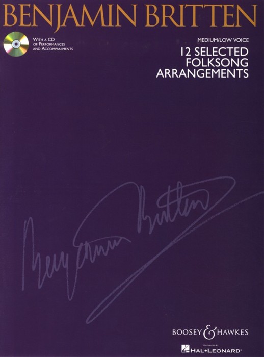 Britten 12 Selected Folksong Arrangements Med/low Sheet Music Songbook