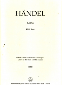 Handel Gloria (hwv Deest) Voice Orch Bass/cello Sheet Music Songbook