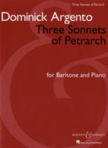 Argento Three Sonnets Of Petrach Baritone & Piano Sheet Music Songbook