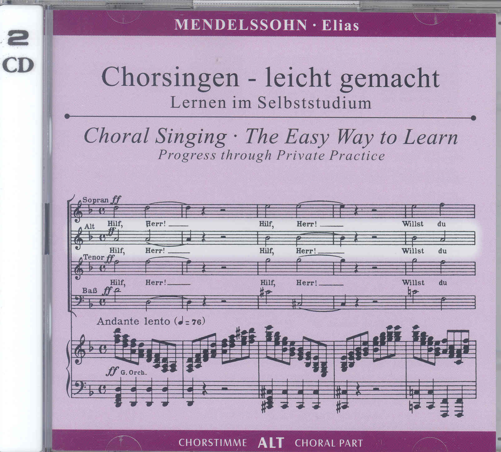 Mendelssohn Elijah Musicpartner Disc Alto Sheet Music Songbook