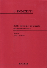 Bella Siccome Un Angelo Baritone Donizetti Sheet Music Songbook
