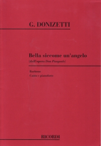 Bella Siccome Un Angelo Baritone Donizetti Sheet Music Songbook