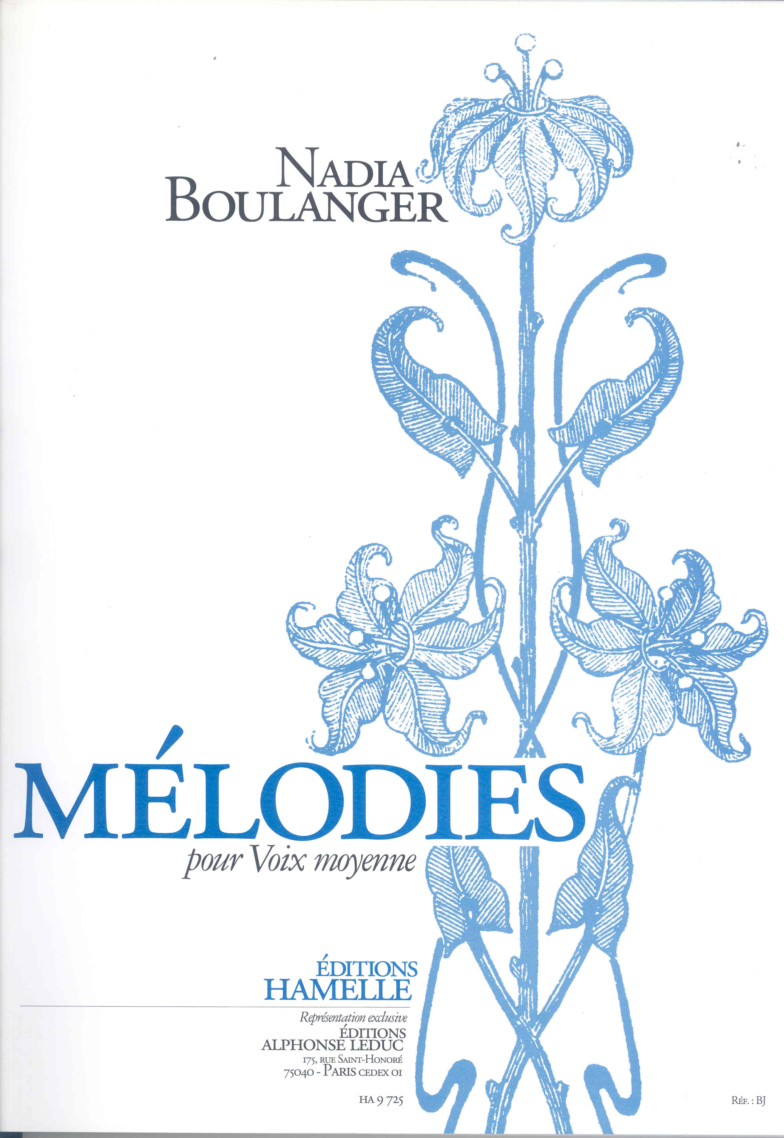Boulanger Melodies Pour Voix Moyenne Sheet Music Songbook