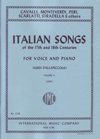 Italian Songs Of 17th/18th Centuries Vol 2 Low Sheet Music Songbook