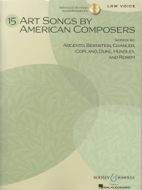 15 Art Songs By American Composers Low + Cd Sheet Music Songbook