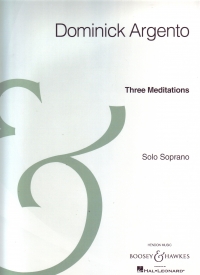 Argento Three Meditations Solo Soprano Sheet Music Songbook