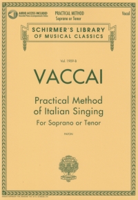 Vaccai Practical Method Soprano Or Tenor + Online Sheet Music Songbook