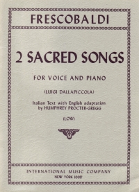 Frescobaldi Two Sacred Songs Low Voice & Piano Sheet Music Songbook