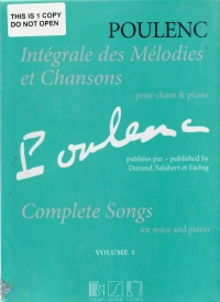 Poulenc Complete Songs 4 Volume Set Sheet Music Songbook