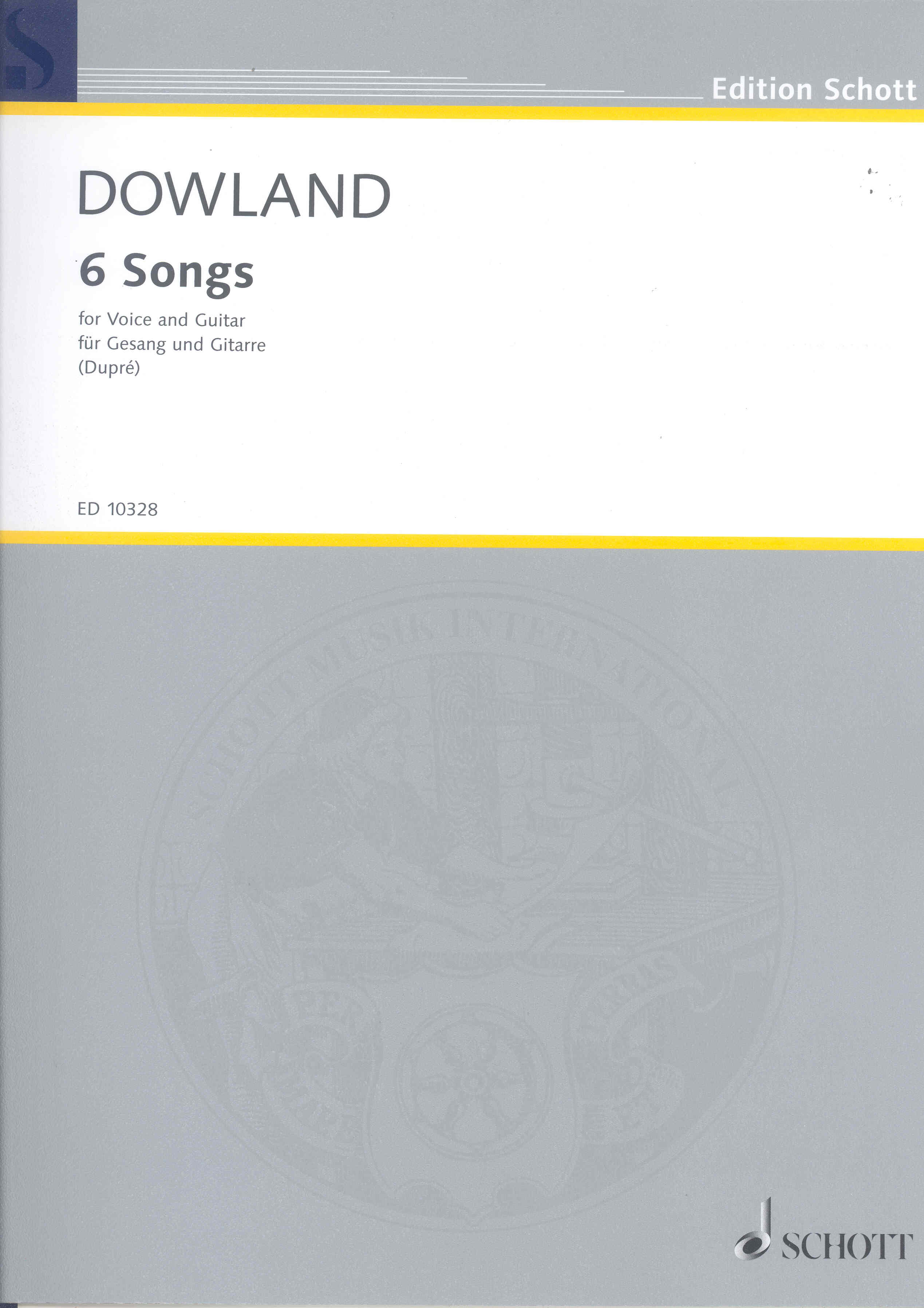 Dowland 6 Songs Voice And Guitar Sheet Music Songbook