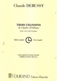 Debussy 3 Chansons De Charles Dorleans Mezzo & Pf Sheet Music Songbook
