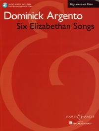Argento Six Elizabethan Songs High Voice + Online Sheet Music Songbook