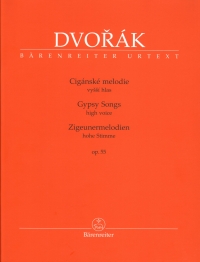 Dvorak Gypsy Songs Op55 High Voice & Piano Sheet Music Songbook