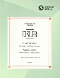 Eisler Serious Songs Ernste Gesange Baritone & Pf Sheet Music Songbook