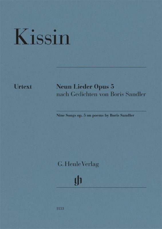 Kissin Nine Songs Op5 Voice & Piano Sheet Music Songbook