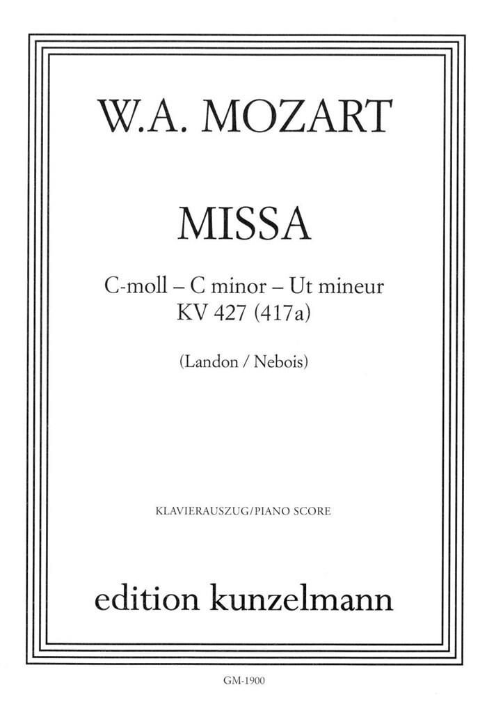 Mozart Mass Cmin K427 Lat Robbins Landon Sheet Music Songbook