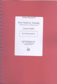 Strauss Night In Venice German/english Sheet Music Songbook