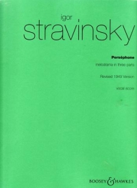 Stravinsky Persephone Vocal Score Sheet Music Songbook