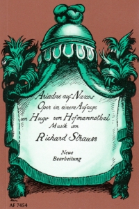Ariadne Auf Naxos Strauss Op.60 Libretto German Sheet Music Songbook