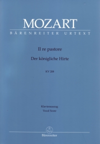 Mozart Il Re Pastore Vocal Score Sheet Music Songbook