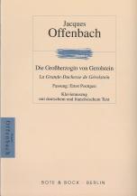 Offenbach Grand Duchess Of Gerolstein Vs Ger/fren Sheet Music Songbook