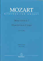 Mozart Missa Brevis F K192 Vocal Score Sheet Music Songbook