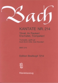 Bach Cantata No 214 Vocal Score Sheet Music Songbook