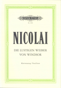 Nicolai Merry Wives Of Windsor Vocal Score German Sheet Music Songbook