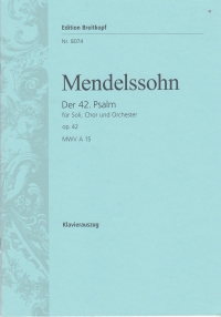 Mendelssohn Psalm 42 Op42 As The Hart Pants Vsc Sheet Music Songbook