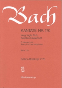 Bach Cantata No 170 Vocal Score Vergnugte Ruh Sheet Music Songbook
