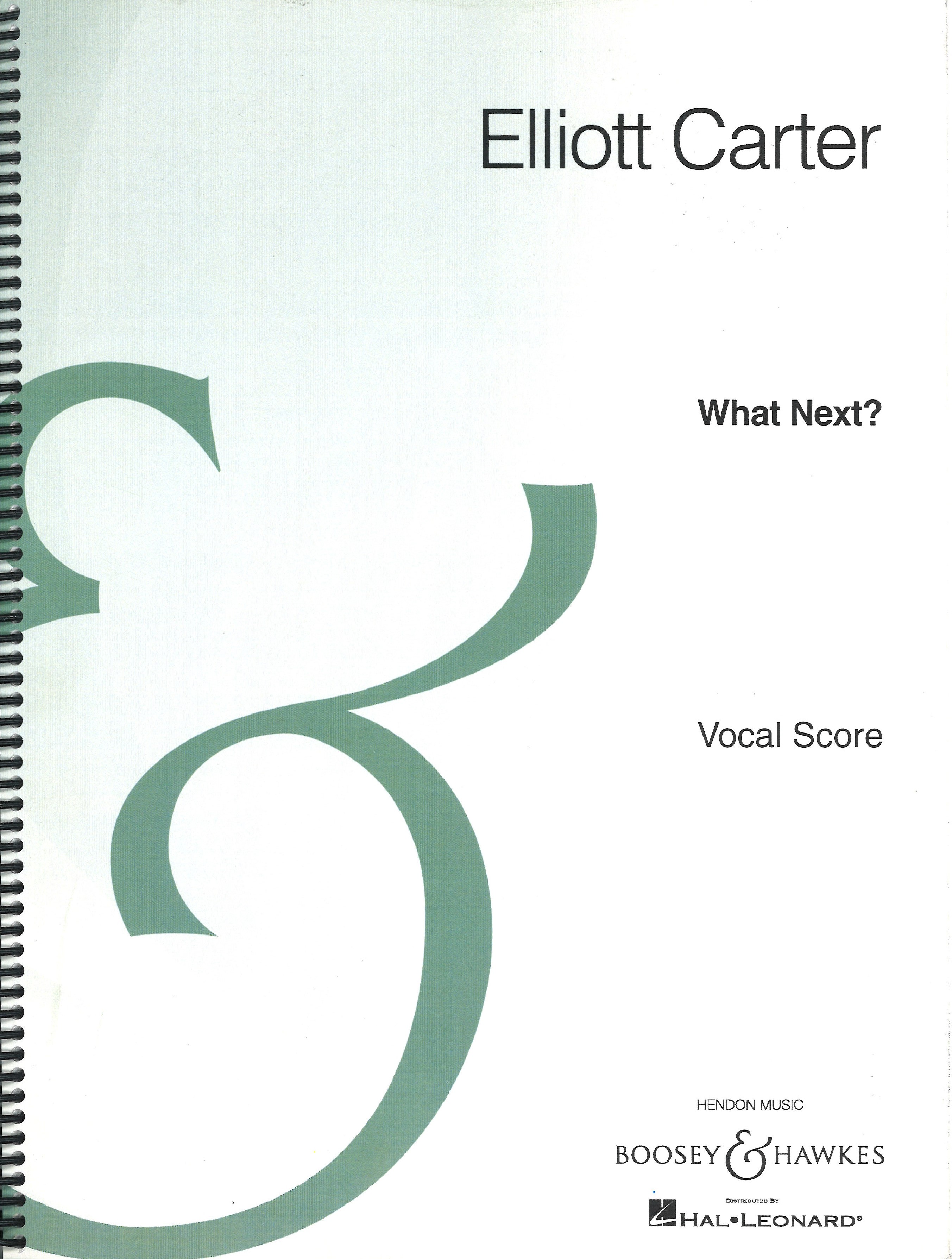 Carter What Next Vocal Score Sheet Music Songbook