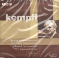 Wilhelm Kempff Plays Brahms/schubert/schumann Cd Sheet Music Songbook