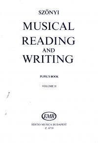 Szonyi Musical Reading & Writing Pupils Book 2 Sheet Music Songbook