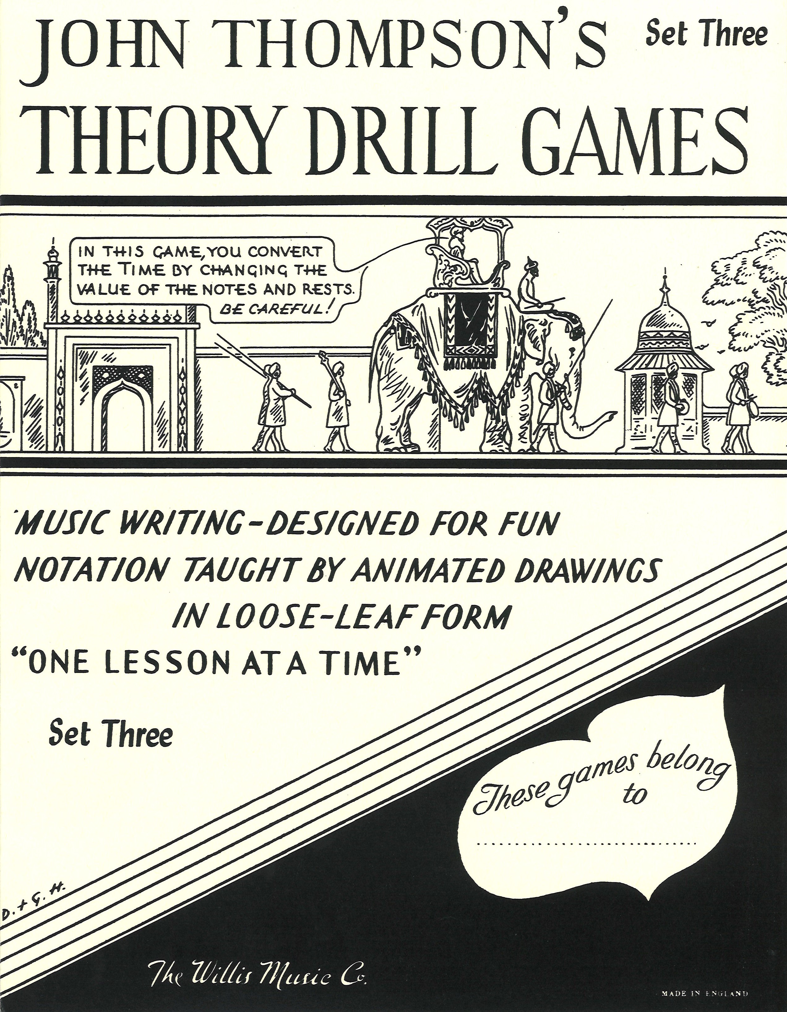 Thompson Theory Drill Games Set 3 Sheet Music Songbook