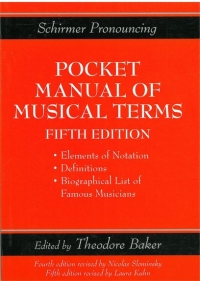 Pocket Manual Of Musical Terms Baker 5th Edition Sheet Music Songbook