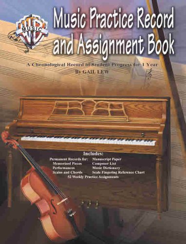 Music Practice Record & Assignment Book Sheet Music Songbook