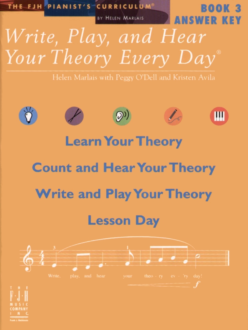 Write Play & Hear Your Theory Every Day 3 Answers Sheet Music Songbook
