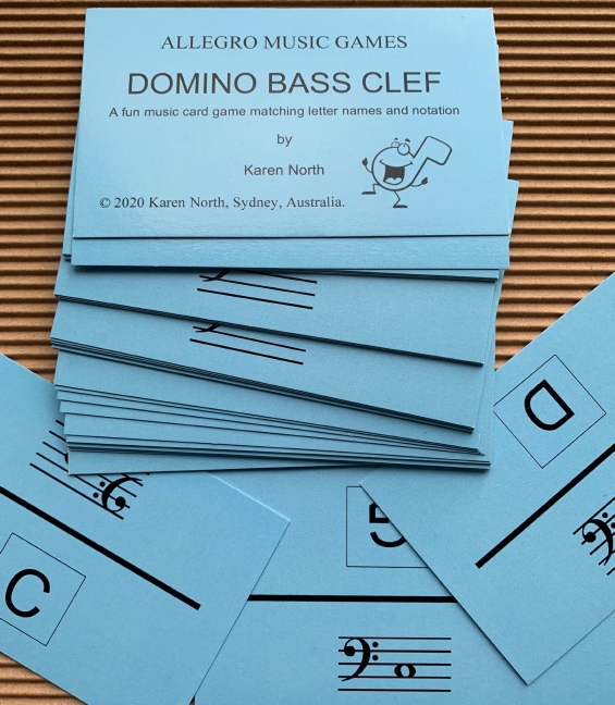 Domino Bass Clef Card Game Sheet Music Songbook
