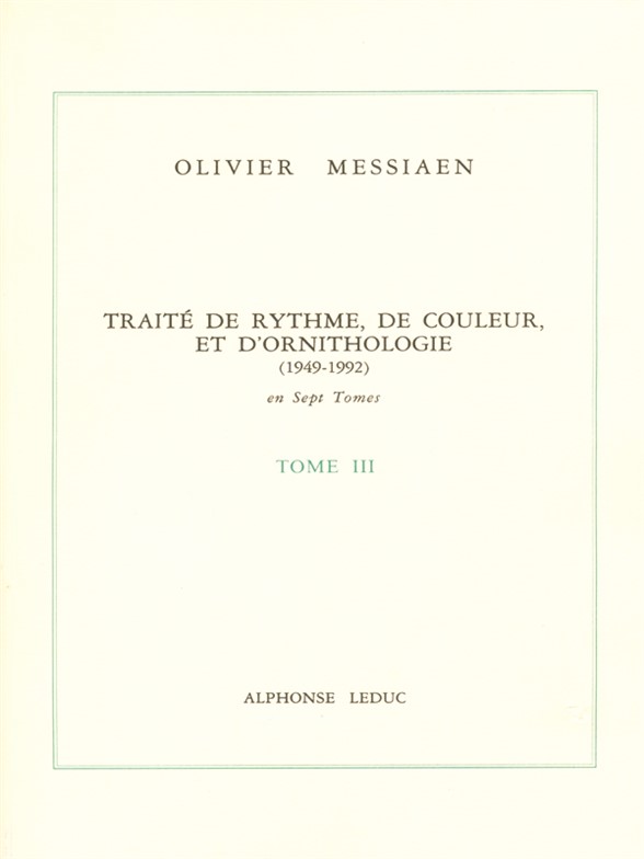 Messiaen Traite De Rythme De Couleur... Tome Iii Sheet Music Songbook