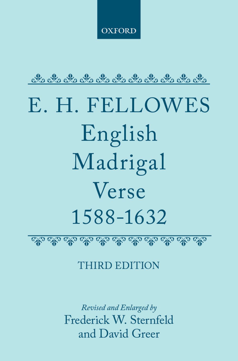 English Madrigal Verse 1588-1632 Third Edition Hb Sheet Music Songbook