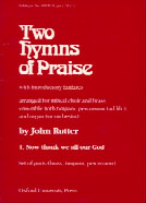 Rutter Now Thank We All Our God Brass/tymp/percuss Sheet Music Songbook