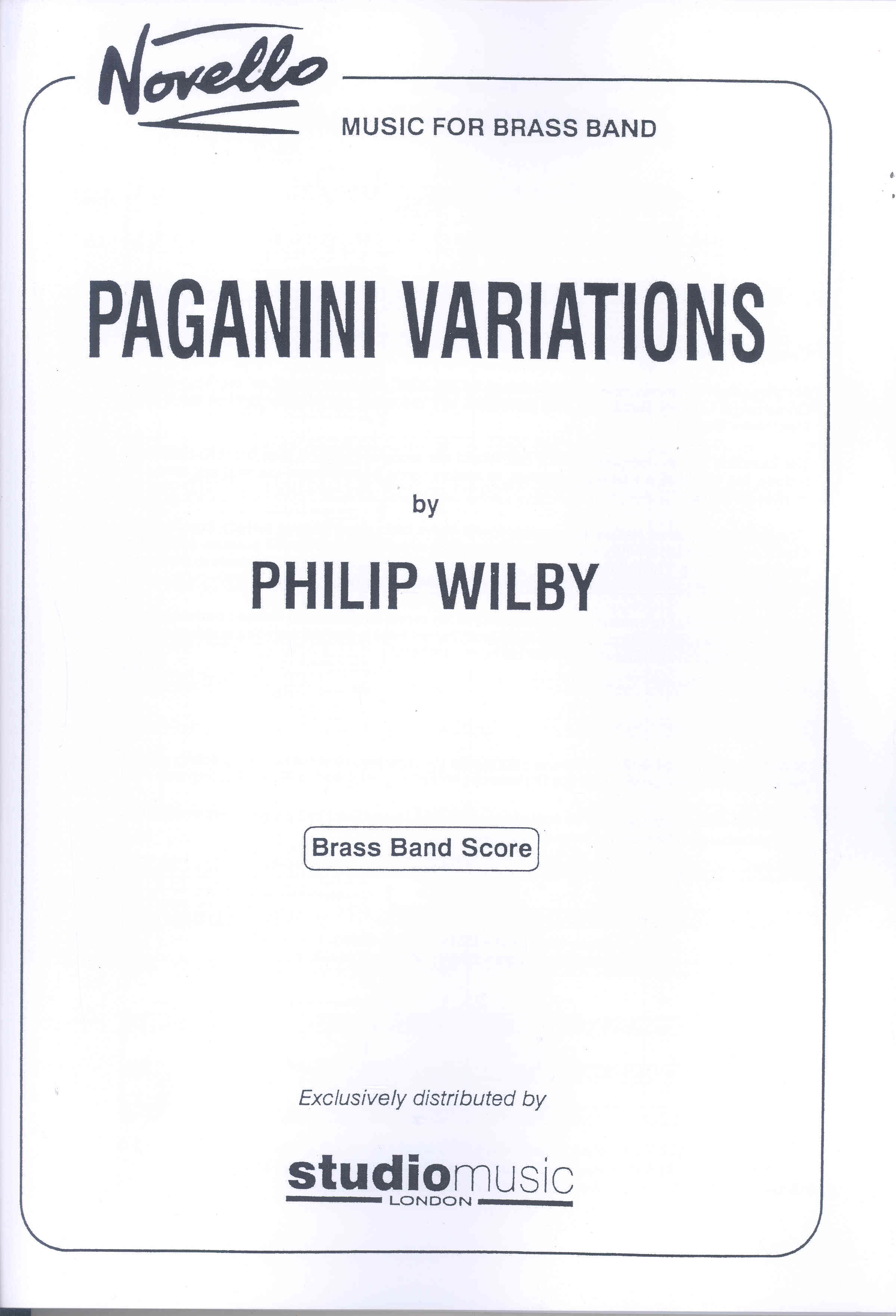 Wilby Paganini Variations Score Sheet Music Songbook