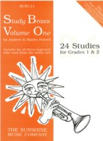 Study Brass Vol 1 (24) Treble Clef Grades 1/2 Sheet Music Songbook