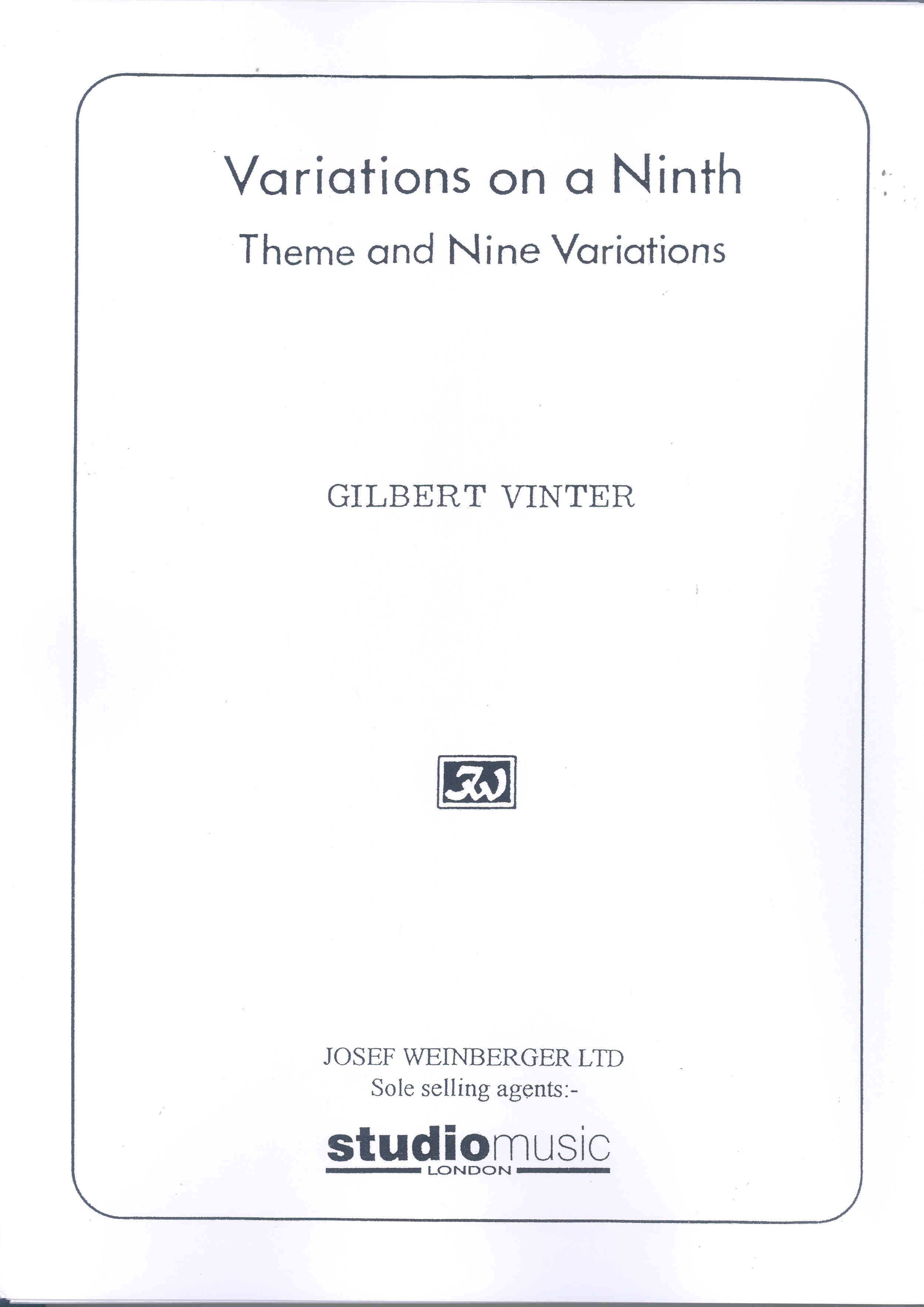Variations On A Ninth Vinter Band Parts Sheet Music Songbook