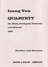 Yun Quartet For Hn/tpt/trb/pf (1992) Sheet Music Songbook